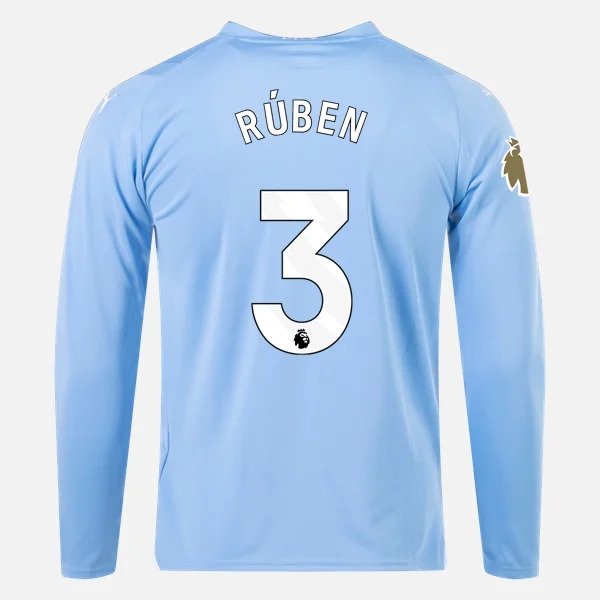 Rúben Dias Manchester City Puma 2023/24 Long Sleeves Home Jersey