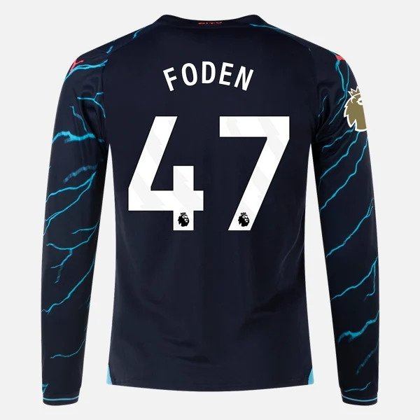 Phil Foden Manchester City Puma 2023/24 Long Sleeves Third Jersey