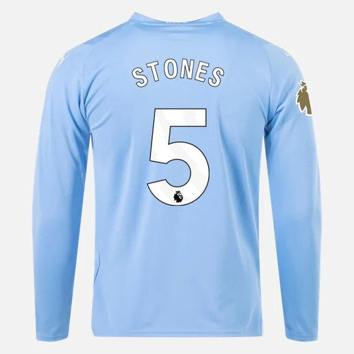 John Stones Manchester City Puma 2023/24 Long Sleeves Home Jersey
