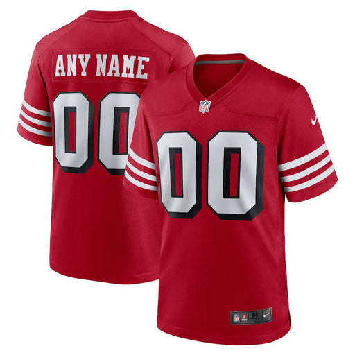 Custom Name 49ers Baseball Jersey Flame Ball San Francisco 49ers