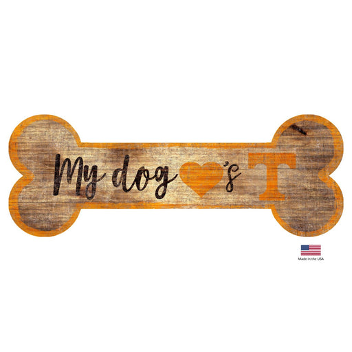 Tennessee Volunteers Distressed Dog Bone Wooden Sign