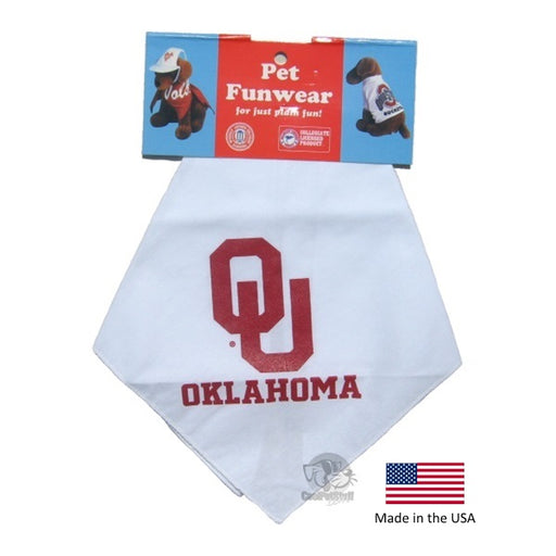 Oklahoma Sooners White Pet Bandana