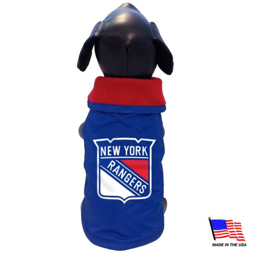 New York Rangers Weather-Resistant Blanket Pet Coat