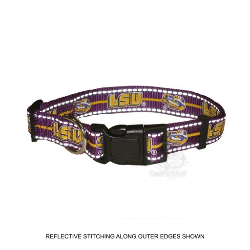 LSU Tigers Pet Reflective Nylon Collar