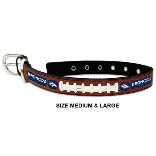 Denver Broncos Classic Leather Football Collar