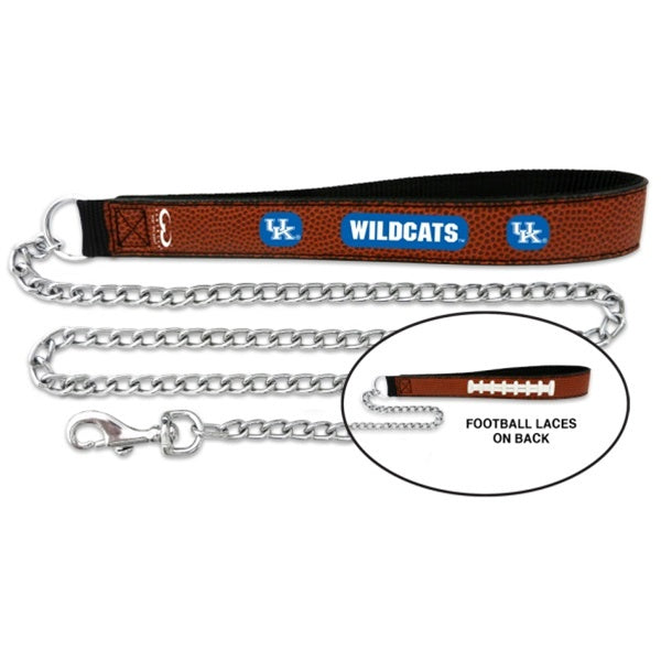 Kentucky Wildcats Football Leather and Chain Leash