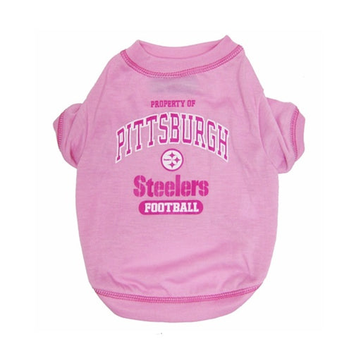 Pittsburgh Steelers Pink Dog T-Shirt